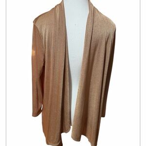 Kasper NWT Gold Shimmer Open Front
Waterfall Cardigan